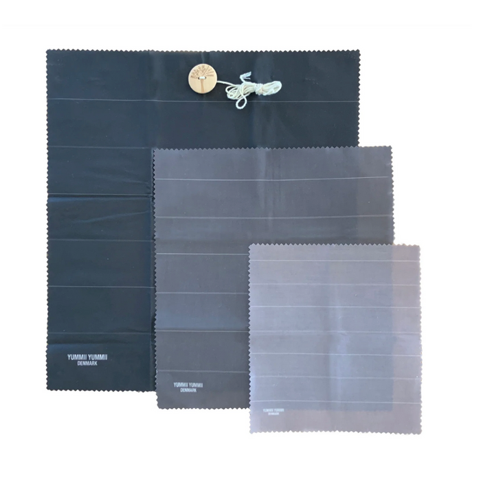 Beeswax bivoks-wrap,  3-pak firkantede (Small, Medium, Large)