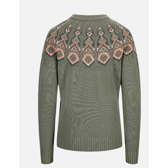 Tufte Pattern Sweater -  army med mønster