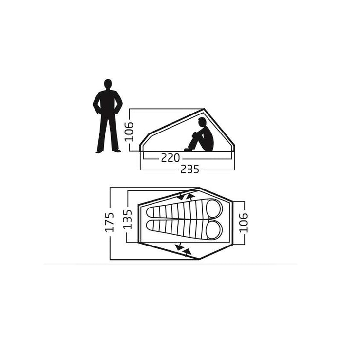 Letvægts Telt Telemark 2,2 LW - Grøn
