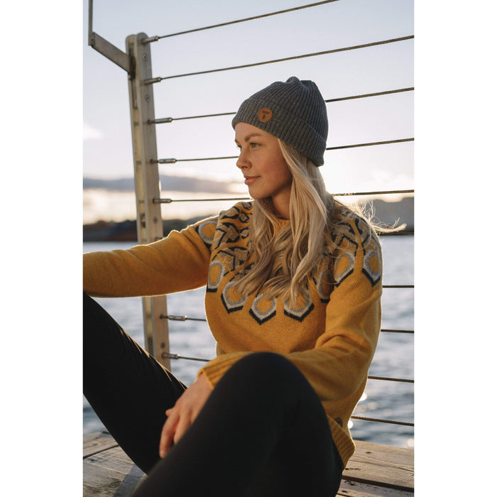 Tufte Pattern Sweater -  Gul med mønster - Autumn Blaze