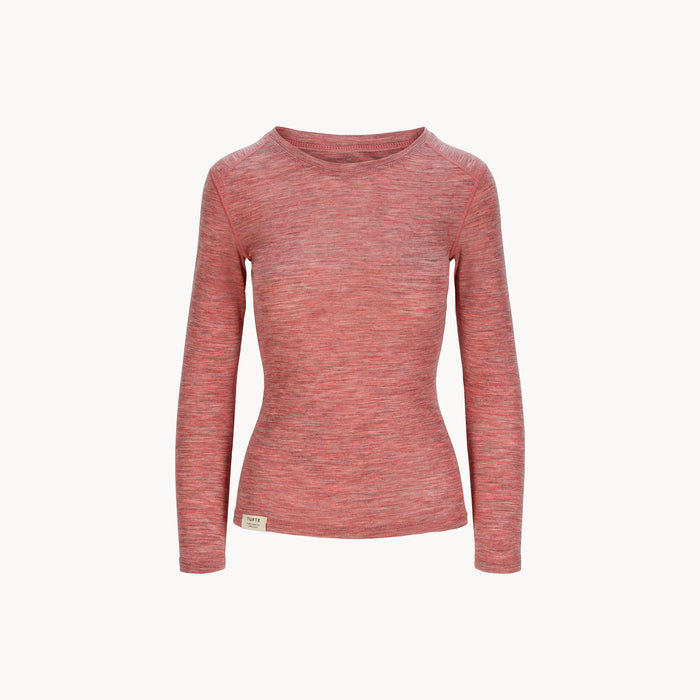Tufte merino uld langærmet t-shirt Villeple W Long Sleeve Tee, lyserød Heather rose