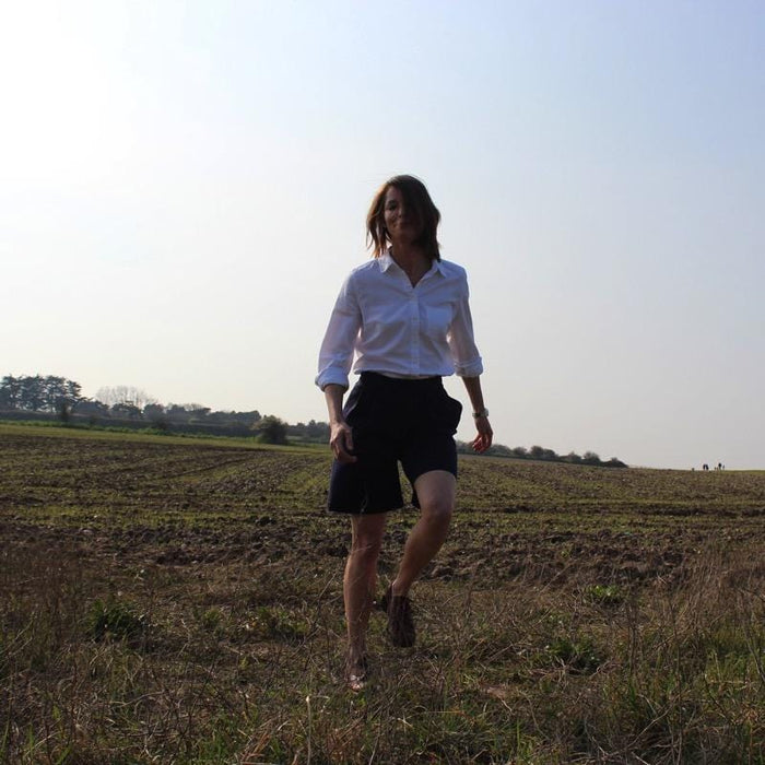 Højtaljede Shorts - dame - Str 8 (34/36) tilbage