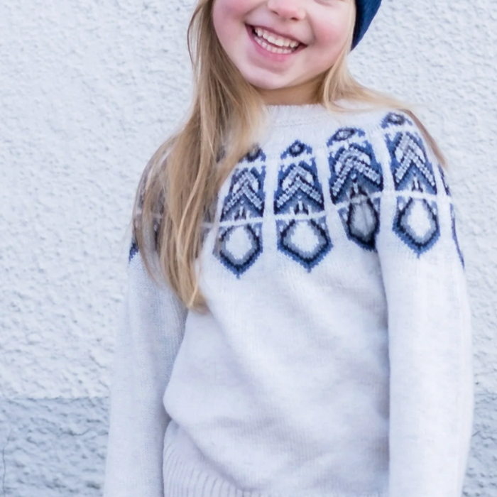 Tufte Kids Rosenfink Pattern Sweater - Offwhile - Strik