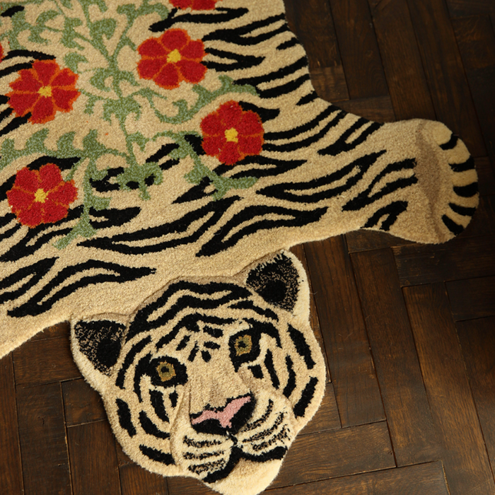 Doing Goods - Floral White Tiger - Large - Hvid Tiger