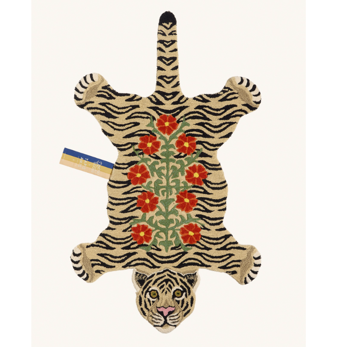 Doing Goods - Floral White Tiger - Large - Hvid Tiger