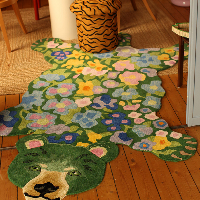 Doing Goods - Josie Jardin Bear - Large - Grøn Blomster bjørn