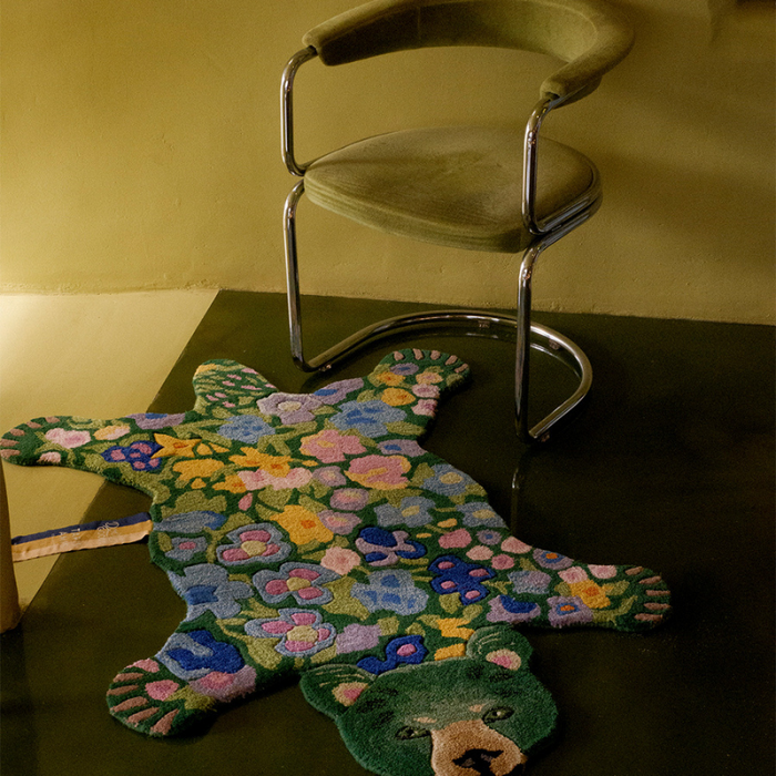 Doing Goods - Josie Jardin Bear - Large - Grøn Blomster bjørn