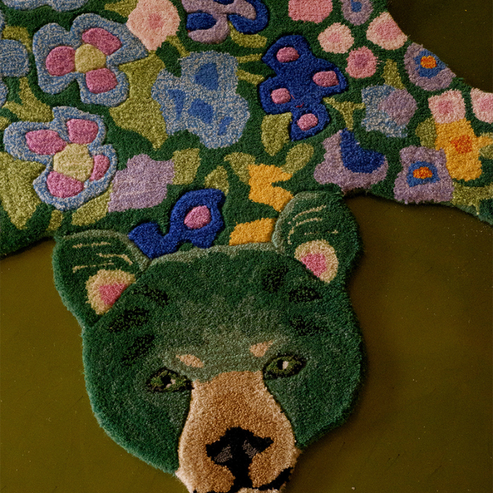 Doing Goods - Josie Jardin Bear - Large - Grøn Blomster bjørn