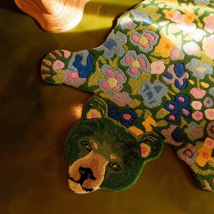 Doing Goods - Josie Jardin Bear - Large - Grøn Blomster bjørn