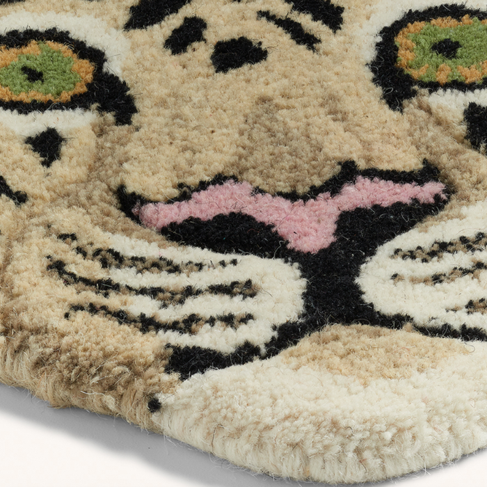 Doing Goods - Floral White Tiger - Head Rug - Tæppe