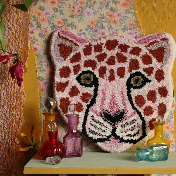 Doing Goods - Pinky Leopard - Head Rug - Tæppe