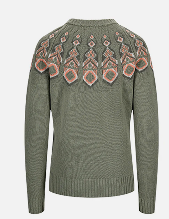 Tufte Pattern Sweater -  army med mønster