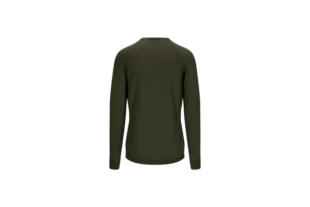 Tufte Men Bambull Crew Neck - langærmet t-shirt- bluse - armygrøn - Forest night