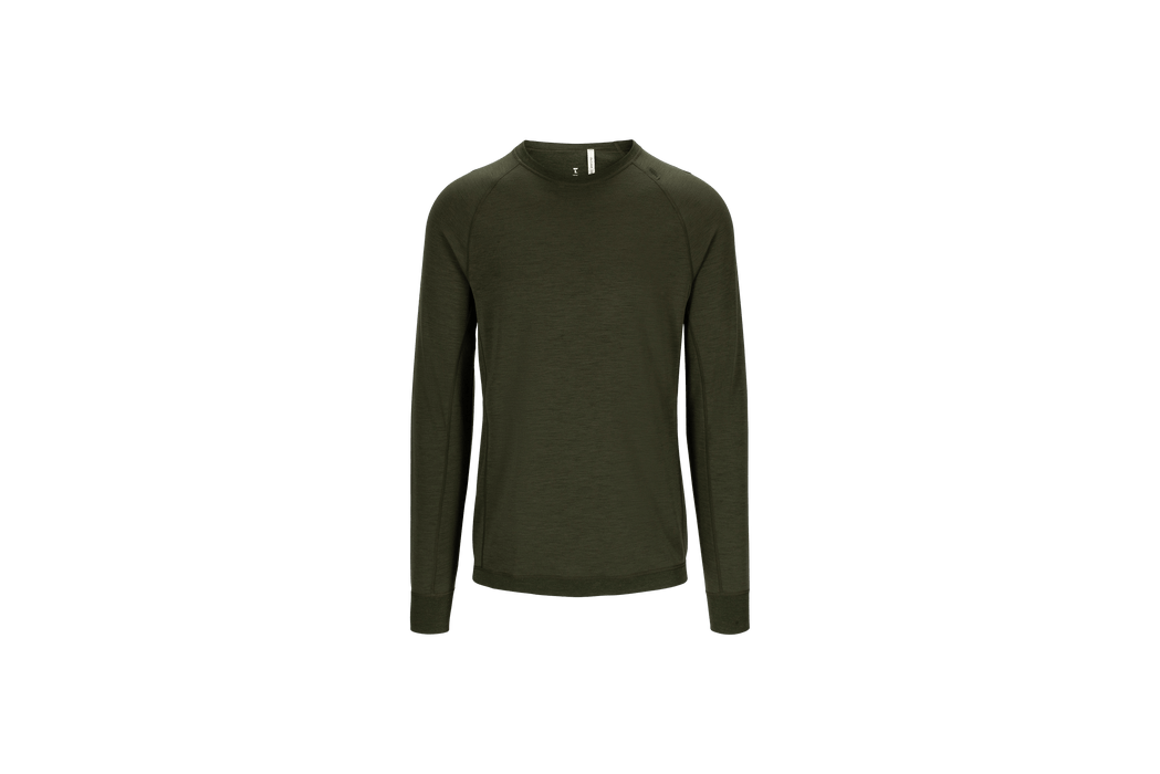 Tufte Men Bambull Crew Neck - langærmet t-shirt- bluse - armygrøn - Forest night