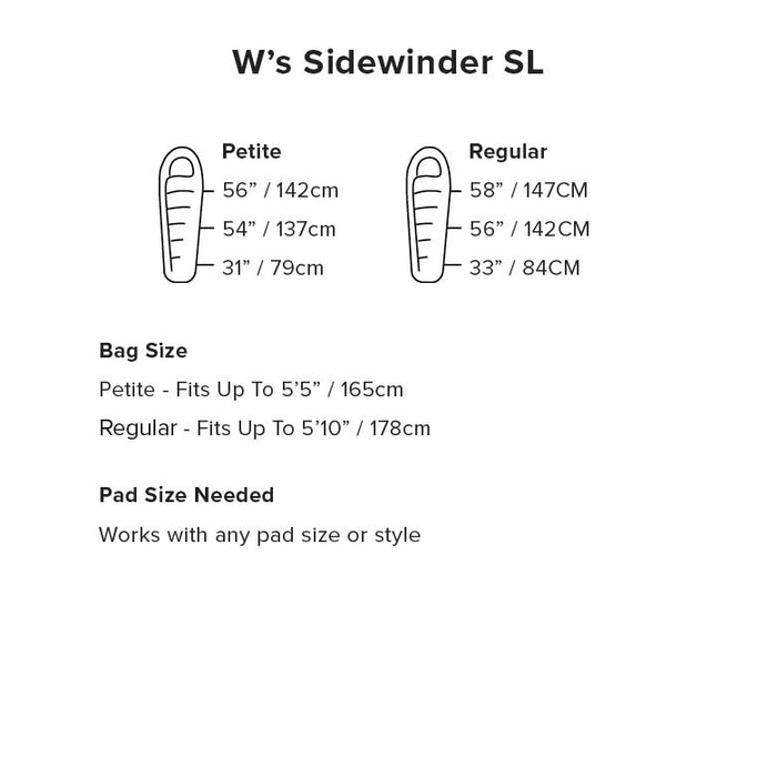 Big Agnes W's Sidewinder SL 35 (650 DownTek) REGULAR