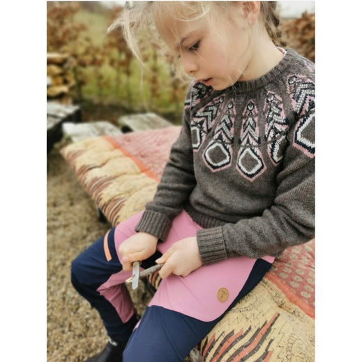Tufte Kids Rosenfink Pattern Sweater - Rosa - Brown - Strik