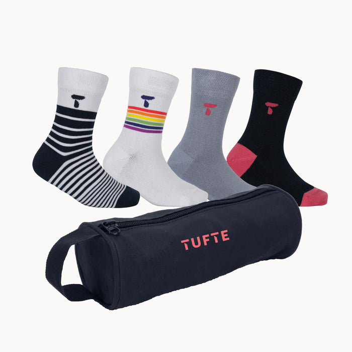 Tufte Crew Socks  Børn - strømper 4 pack