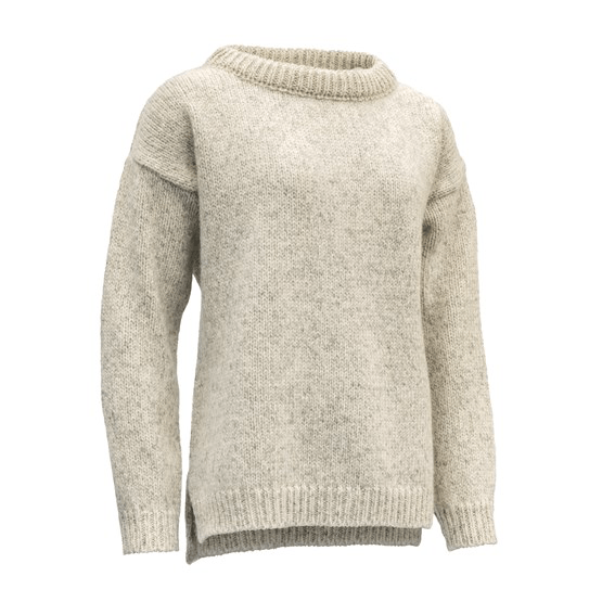 Devold Nansen Womens Split Seam Sweater - Offwhite - str XS & XL tilbage