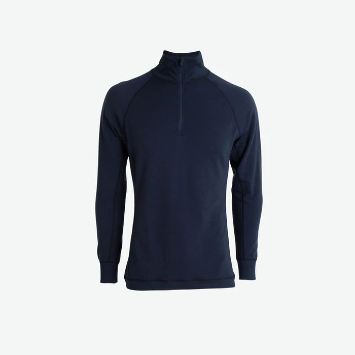 Tufte Mens Bambull Half Zip  langærmet t-shirt - mørkeblå - Sky captain